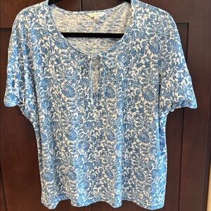 Lucky Brand Blue and White Floral Blouse